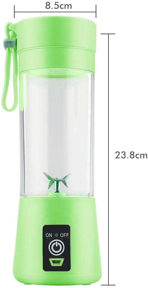 Portable Blender Juicer Cup with 6 Blades, 2000mAh Battery, and 380ml Capacity – Ideal for Smoothies, Juices, and Shakes