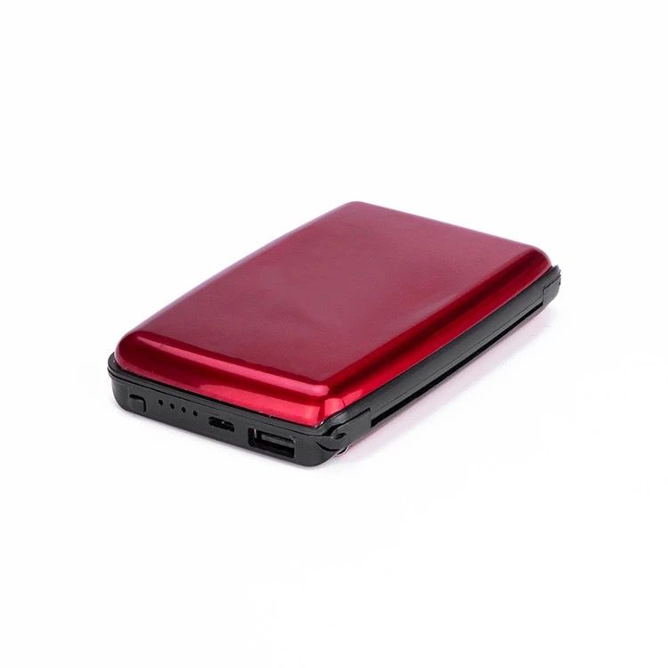 Portable Card Holder Wallet with Built-in Power Bank