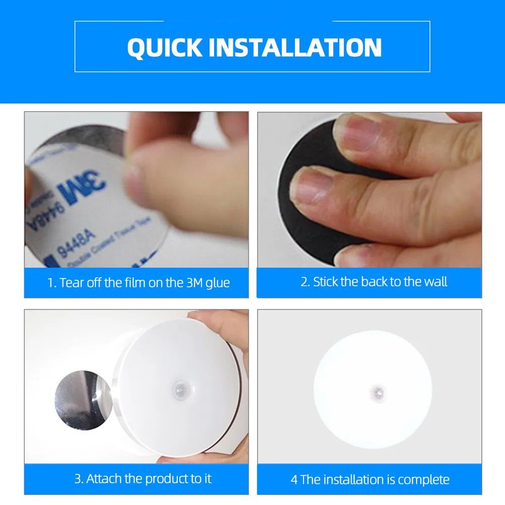 Rechargeable Auto On/Off Sensor Lid Light - Self-Adhesive LED