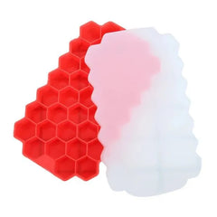 Silicone Ice Cube Tray with Easy Push Pop Out Design – Honeycomb Shape Molds with Lid