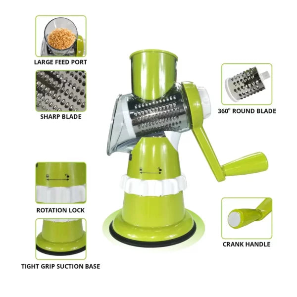 Manual Vegetable Cutter | Multifunctional Rotary Slicer | Kitchen Gadget Food Processor | Random Colors